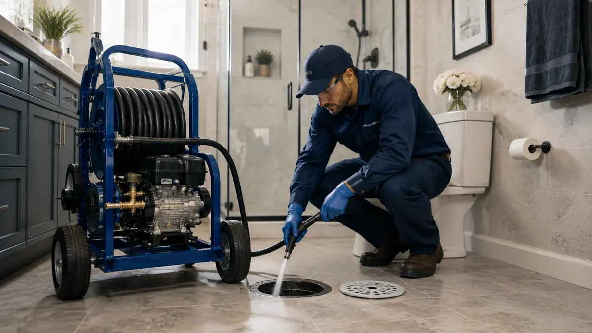 Bathroom Drain Hydro Jetting in Burbank