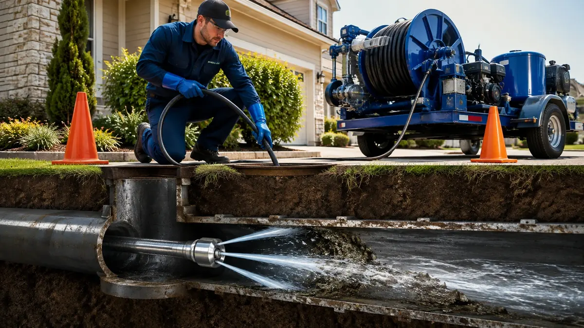 Main Sewer Line Hydro Jet Cleaning in Burbank