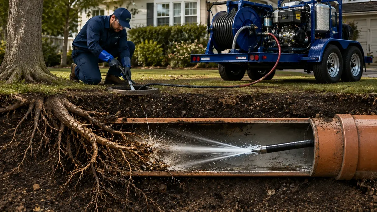 Tree Root Removal with Hydro Jetting in Burbank
